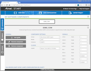 Configuring the UART in Atmel START