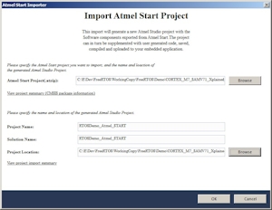 Importing the Atmel START project into Atmel studio