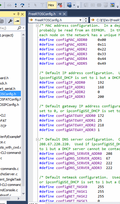 Allocating an IP address to the RTOS TCP/IP target