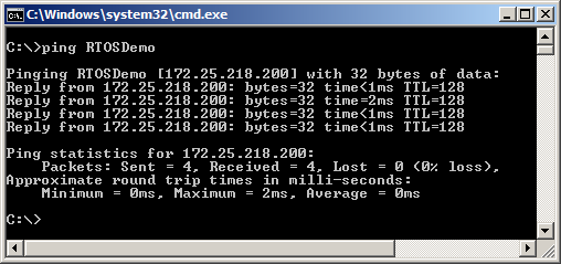 pinging the TCP target