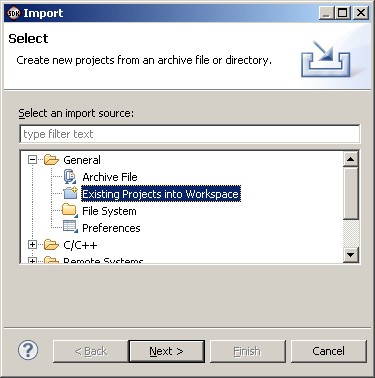 Importing the Xilinx MicroBlaze RTOS demo project into the SDK